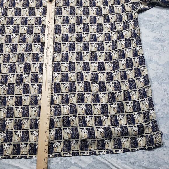 Crossings Hawaiian Shirt Mens XL Blue Short Sleeve Palm Tree Button Up Aloha - Picture 7 of 8